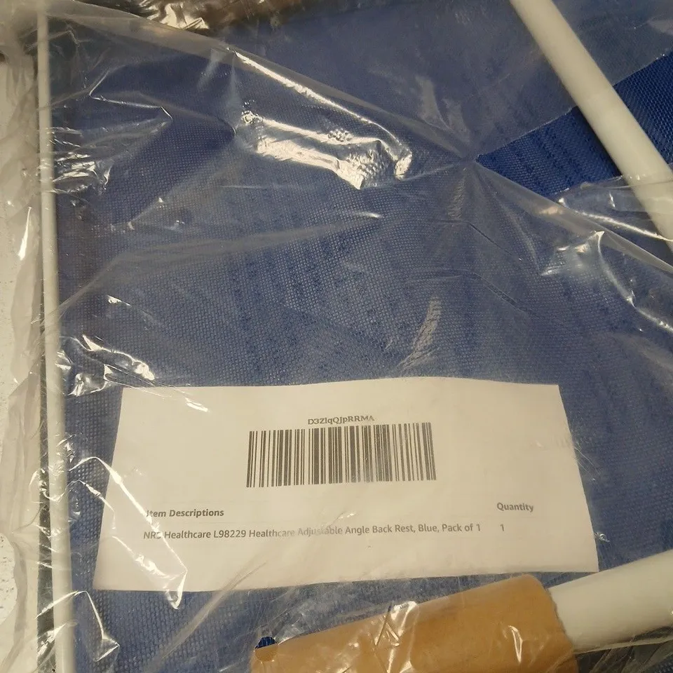 NRS HEALTHCARE ADJUSTABLE ANGLE BACK REST, BLUE – NEW IN PACKAGING