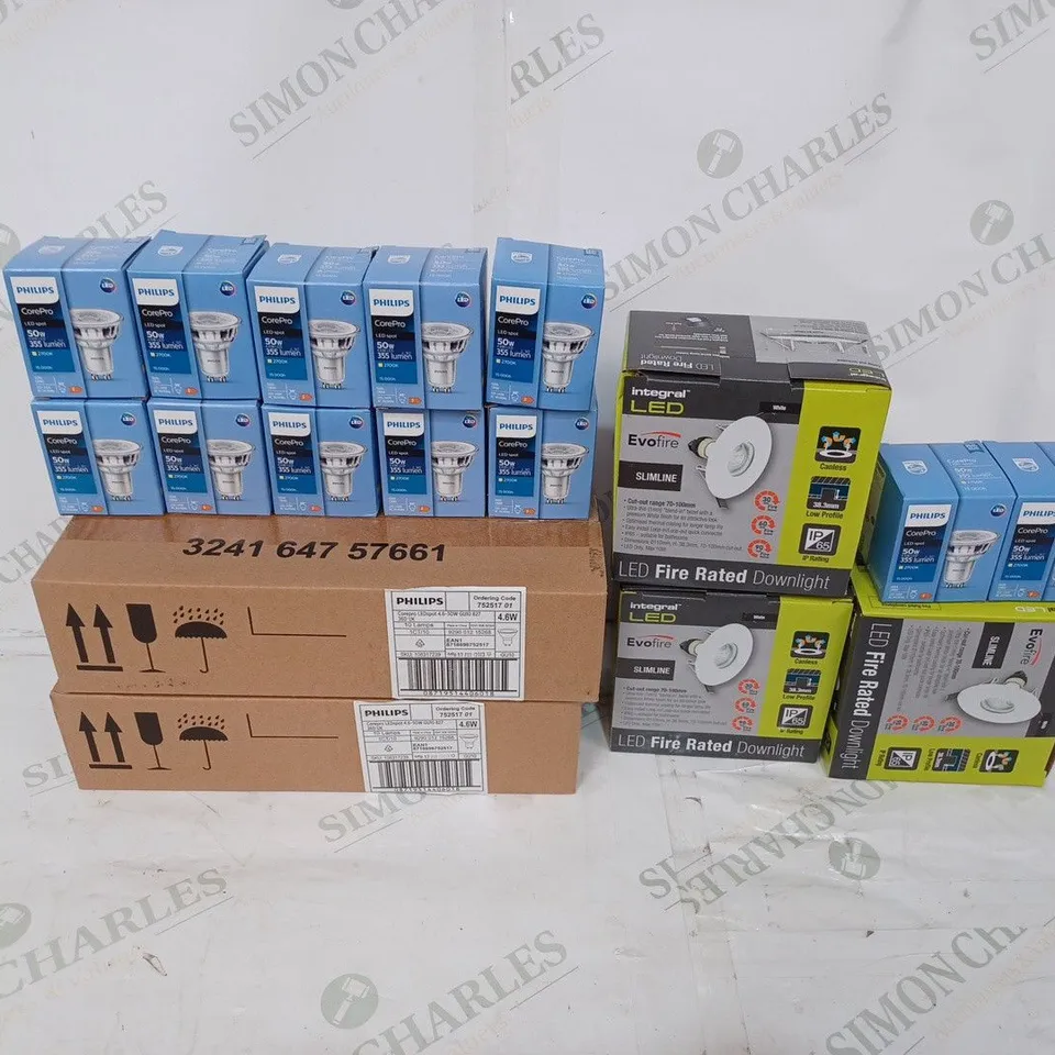 LOT TO CONTAIN A LARGE ASSORTMENT OF LIGHT BULBS AND RELATED PRODUCTS. BRANDS INCLUDE PHILIPS - COLLECTION ONLY