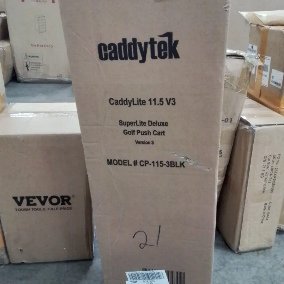 BOXED CADDYTEK SUPERLITE DELUXE GOLF PUSH CART