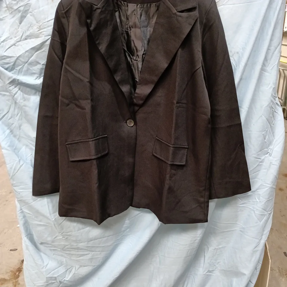 UK 3XL BLACK BLAZER JACKET, SINGLE-BREASTED WITH NOTCH LAPELS