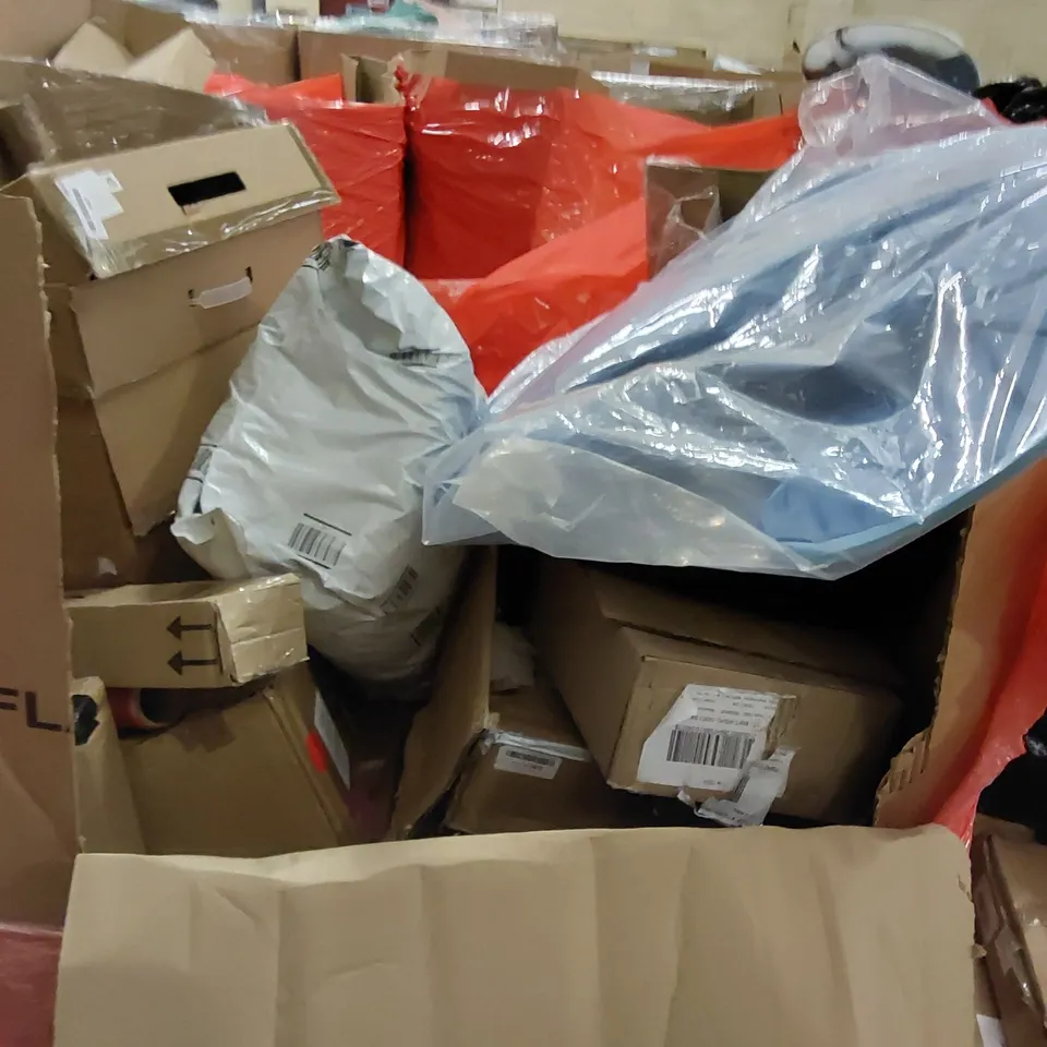 PALLET TO CONTAIN ASSORTED HOUSEHOLD ITEMS AND CONSUMER PRODUCTS. INCLUDING CHESS SET WITH CARRY CASE, TOYS, BOXED FURNITURE ETC