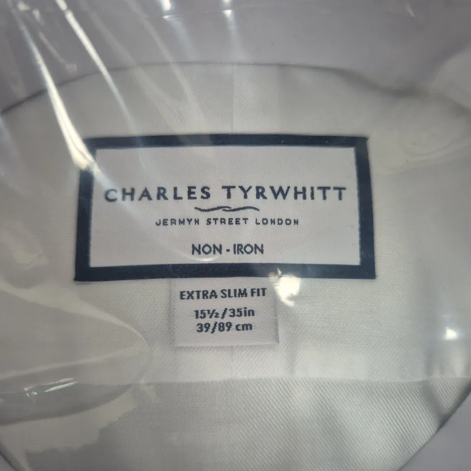 CHARLES TYRWHITT EXTRA SLIM FIT WHITE NON-IRON SHIRT – UK NECK 15.5 (39 CM)