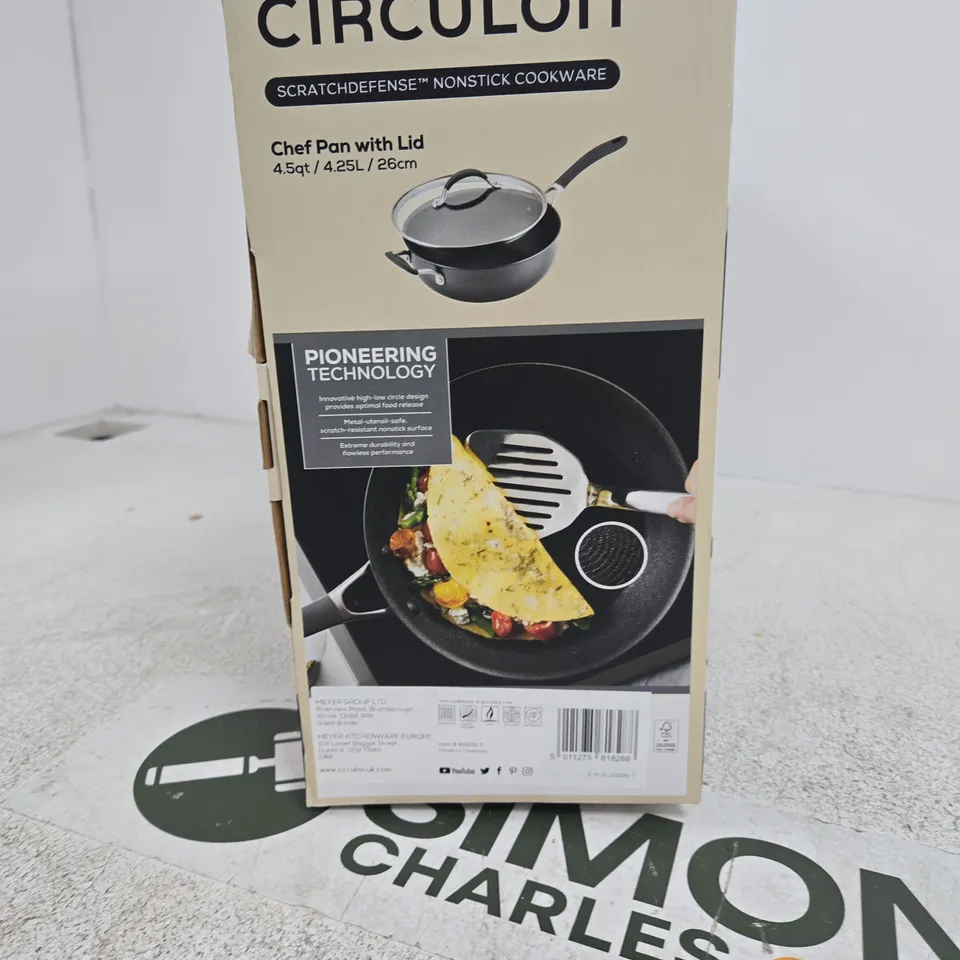 CIRCULON CHEF PAN WITH LID – NON-STICK COOKWARE, 26CM (4.5 QT)