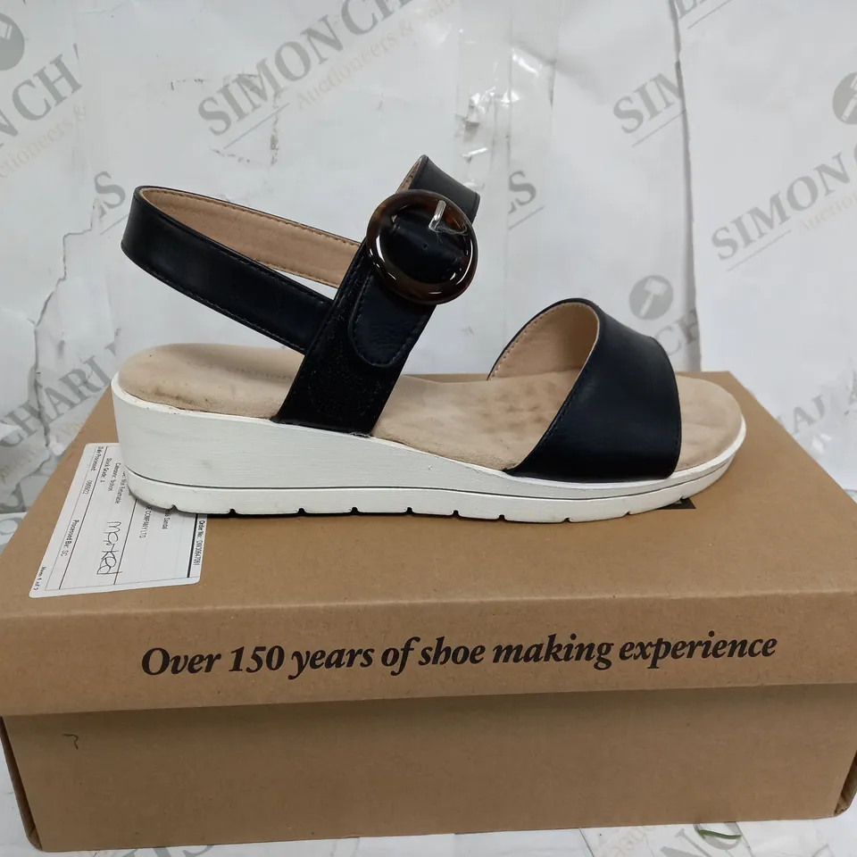 BOXED CUSHION WALK WEDGE SANDAL - UK SIZE 6 