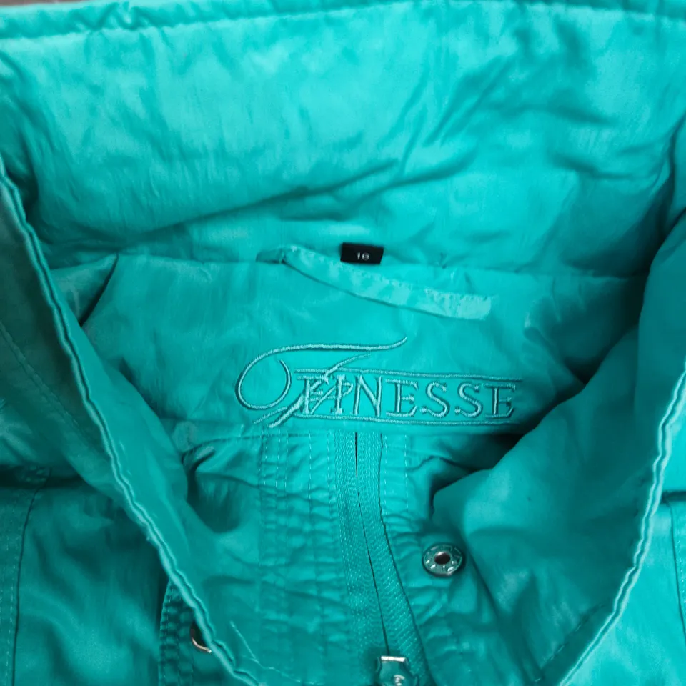 FINESSE TEAL HOODED PARKA JACKET – WOMEN'S UK 16