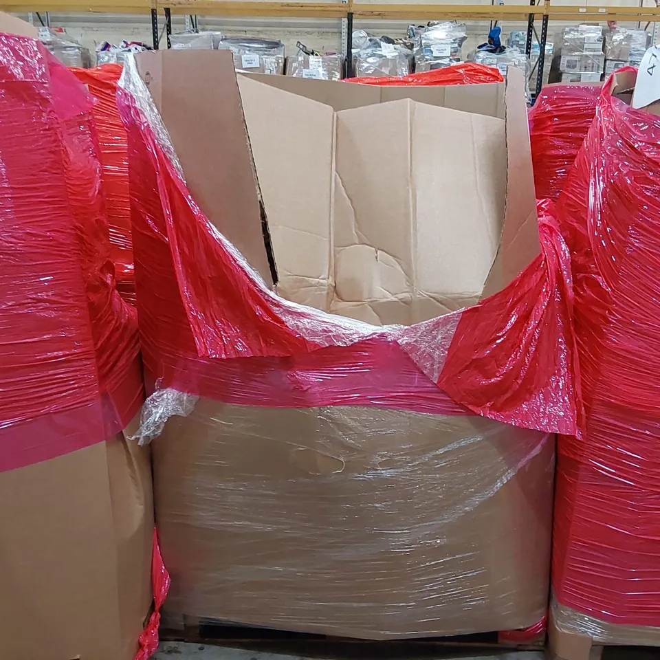 PALLET OF ASSORTED ITEMS INCLUDING: AIR FRYER, OFFICE CHAIR, ELECTRIC BLANKET, BEDDING ECT