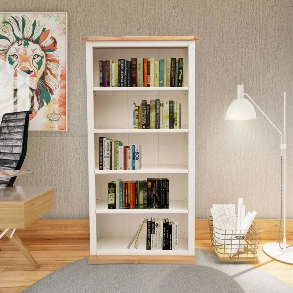 BOXED HAVERHILL 180CM H X 90CM W SOLID WOOD BOOKCASE (1 BOX)