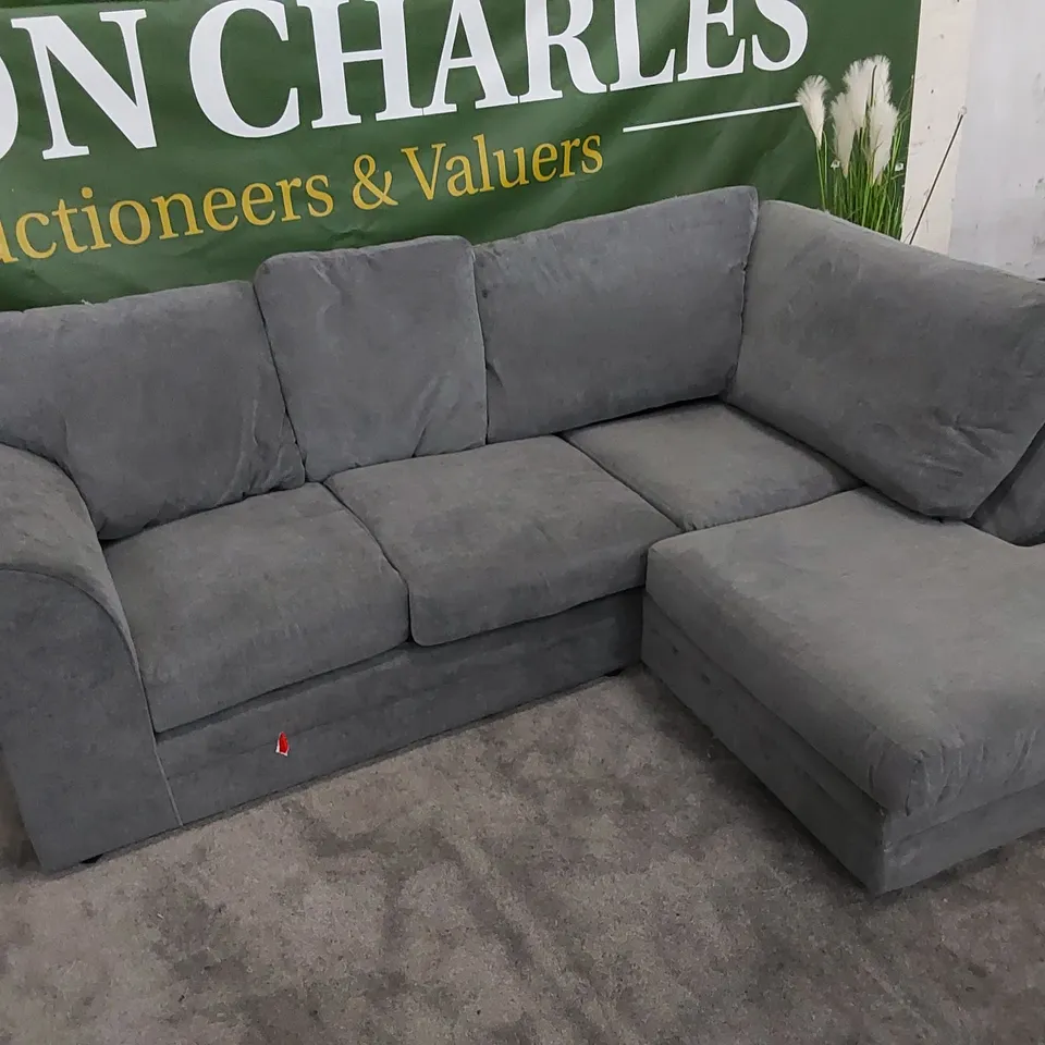 DESIGNER CHAUDRI 2-PIECE UPHOLSTERED CORNER SOFA GREY