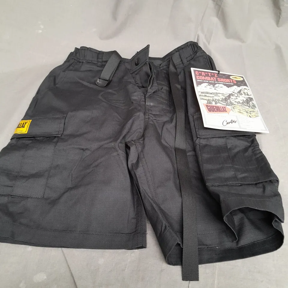 CORTEIZ BLACK COMBAT SHORTS - LARGE