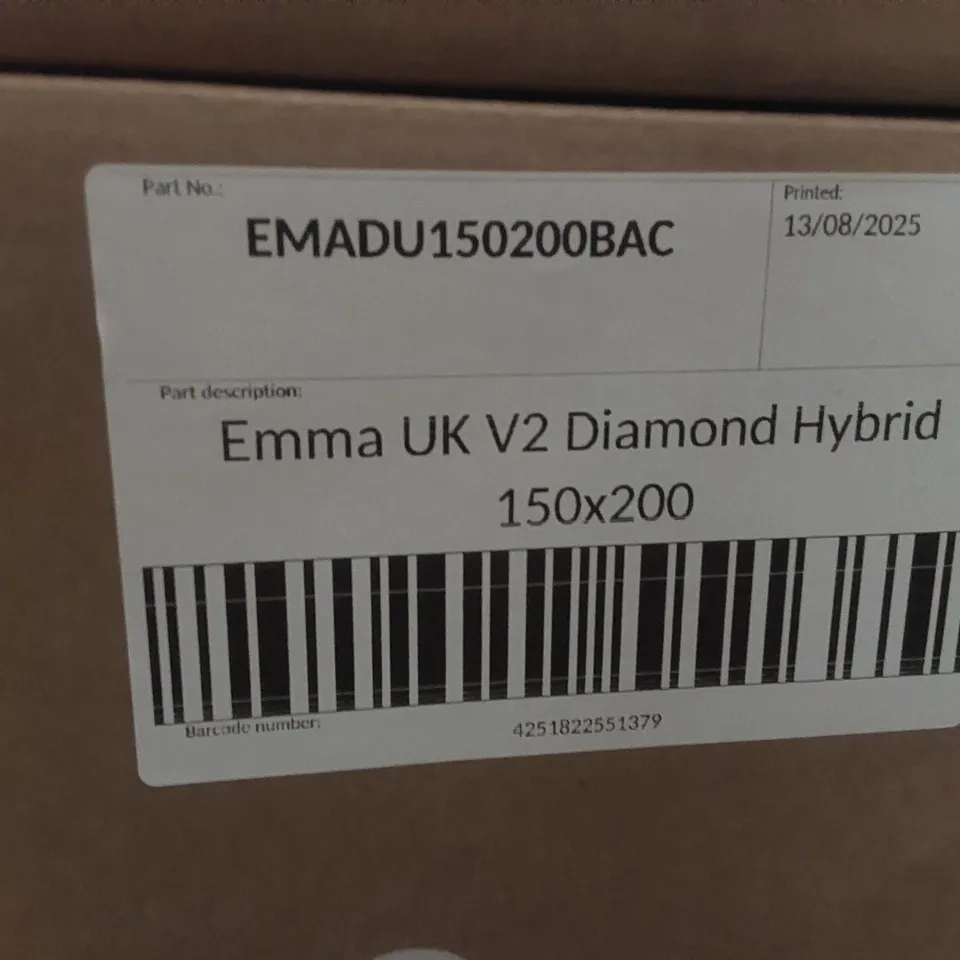 BRAND NEW BOXED EMMA UK V2 DIAMOND HYBRID 150 x 200CM KING SIZE MATTRESS