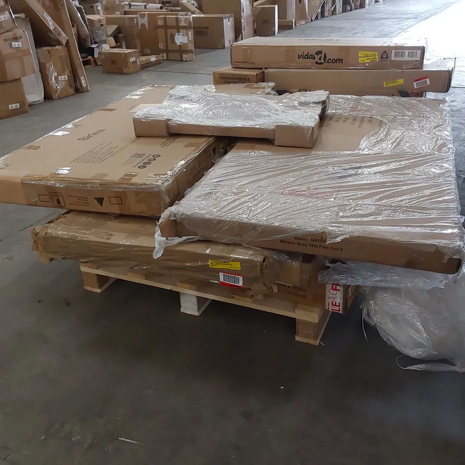 PALLET CONTAINING A LARGE ASSORTMENT OF FURNITURE PARTS