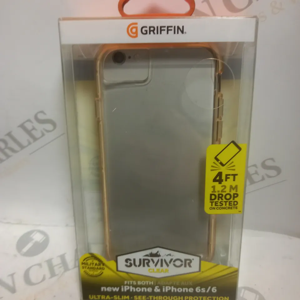 BOX OF APPROXIMATELY 25 BOXED SURVIVOR CLEAR PROTECTIVE PHONE CASES FOR IPHONE 6/6S