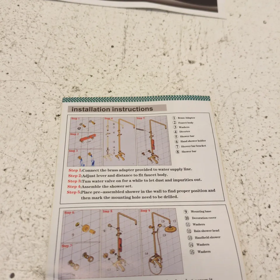 FAUCET WITH INSTALLATION INSTRUCTIONS LEAFLET – SANITARY WARES (HOME PLUMBING)