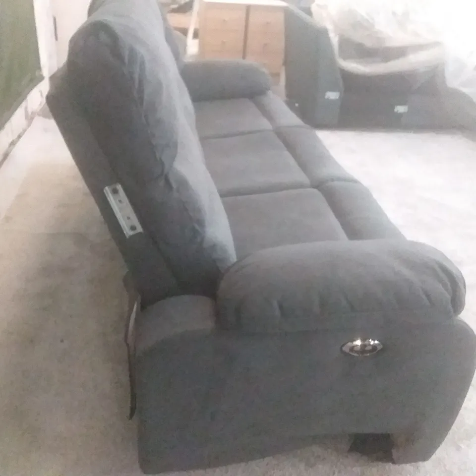 QUALITY DESIGNER ELECTRIC RECLINER 3 SEATER SOFA - FABRIC 