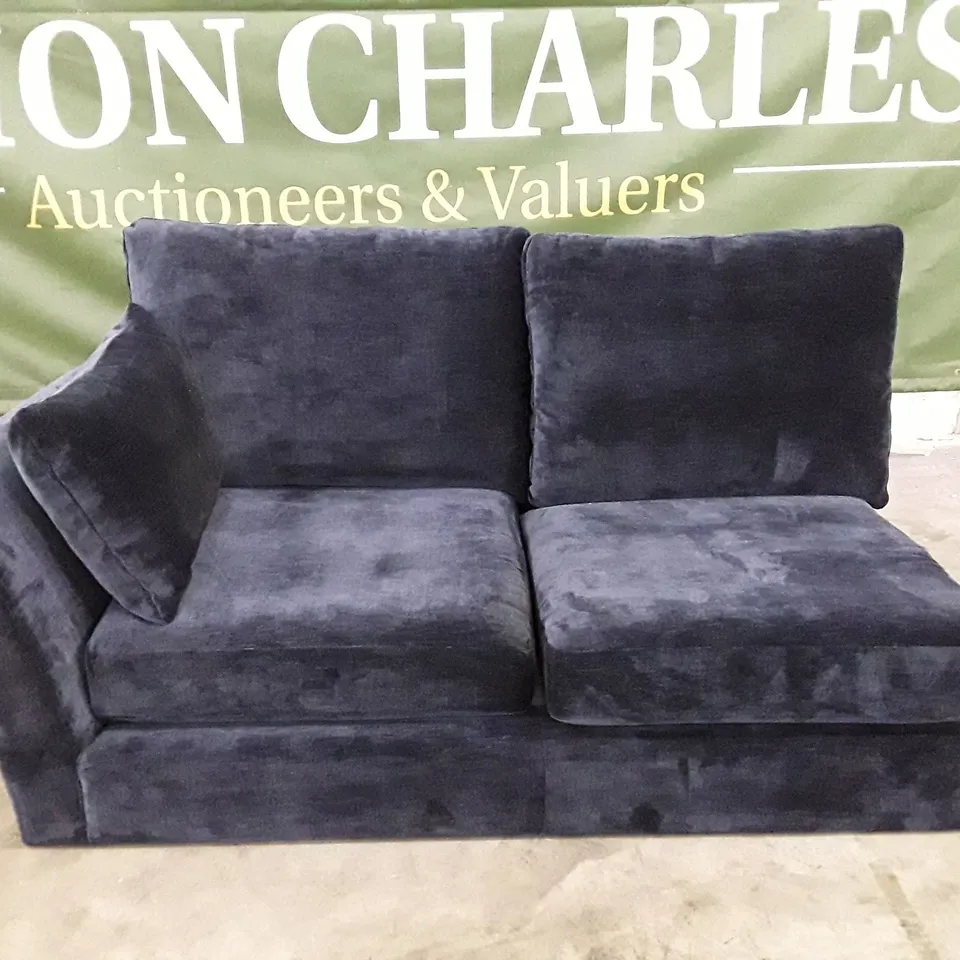 QUALITY DESIGNER SCARLETT SOFA LHF SECTION - DARK BLUE FABRIC