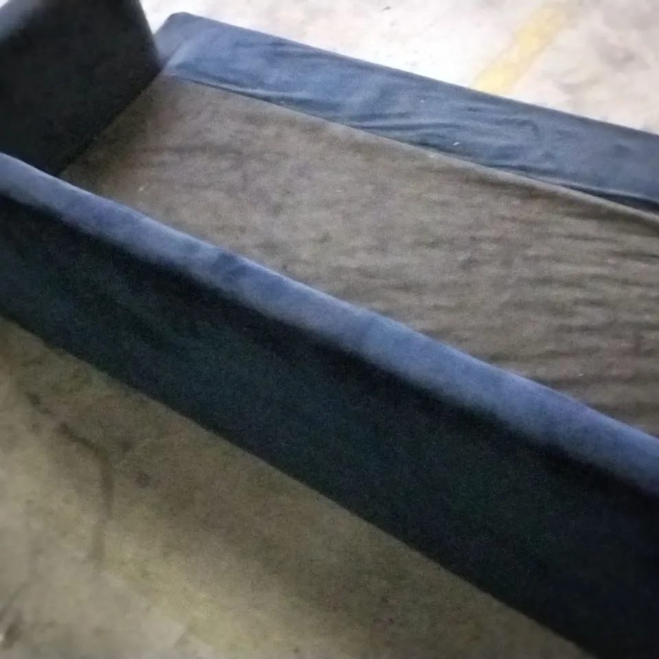 DESIGNER DARK BLUE PLUSH VELVET 2 SEATER SOFA