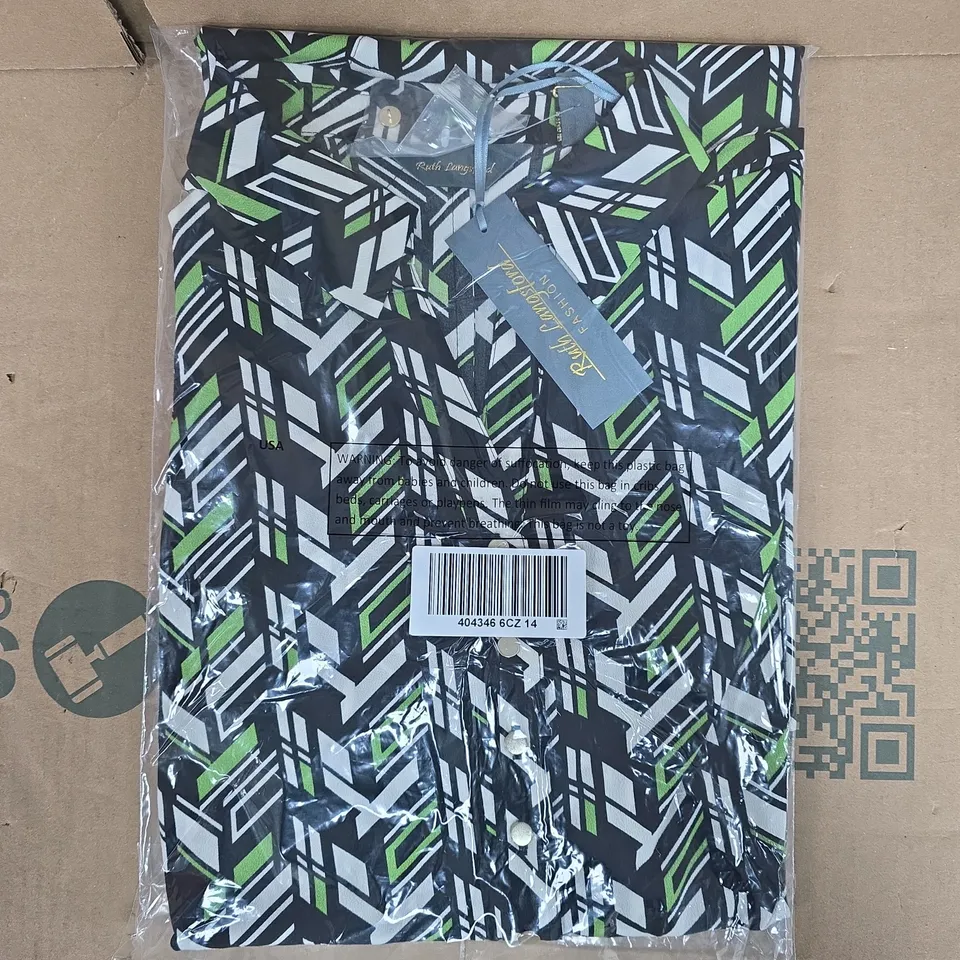 RUTH LANGSFORD PATTERNED PETITE SHIRT DRESS - 14P