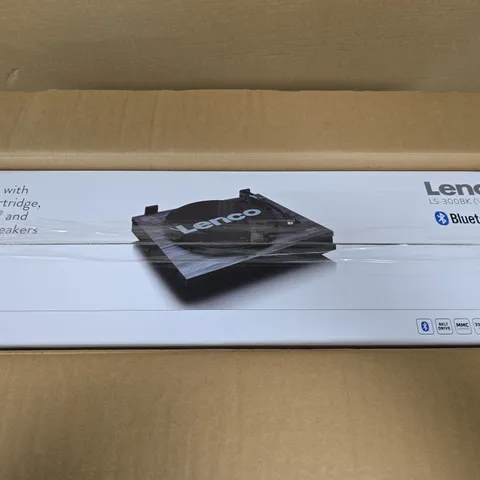 LENCO LS-300BK (V2) TURNTABLE WITH BLUETOOTH AND WOODEN SPEAKERS