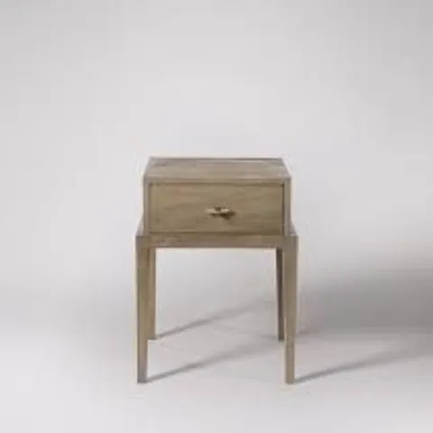 BOXED DESIGNER SWOON VERNE BEDSIDE TABLE IN SANDBLASTED GREY