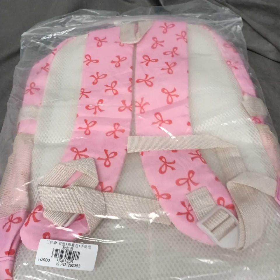 PINK CHILDREN'S RUCKSACK WITH BOW PATTERN