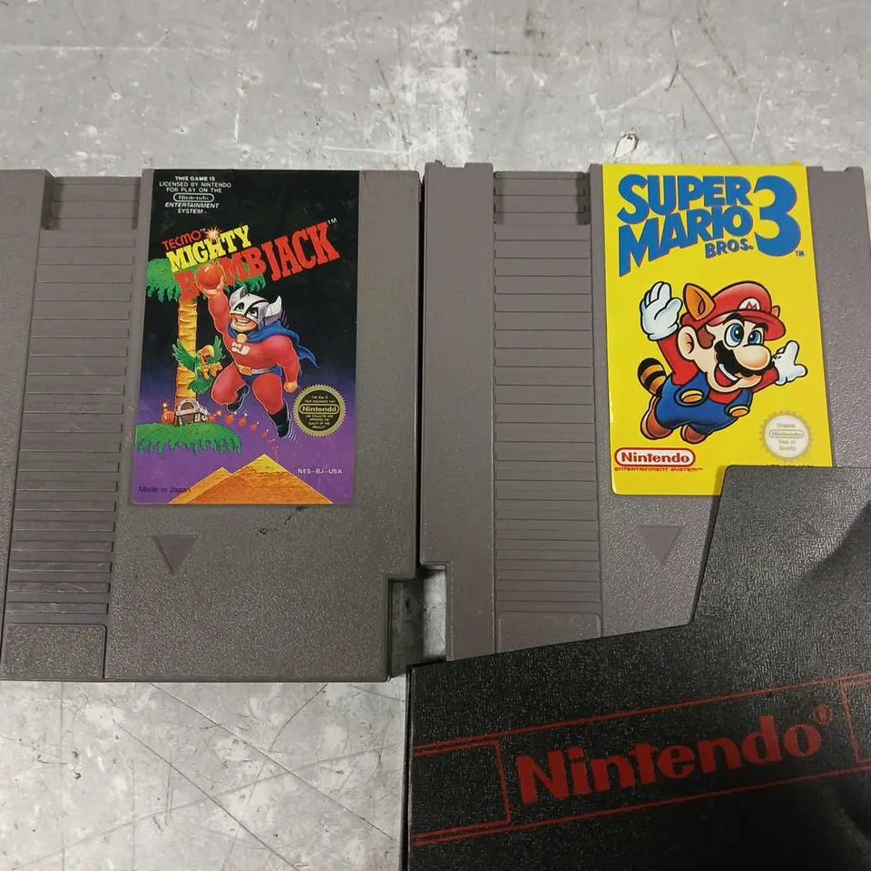 LOT OF 2 NINTENDO NES CARTRIDGES INCLUDES SUPER MARIO BROS 3 AND MIGHTY BOMB JACK