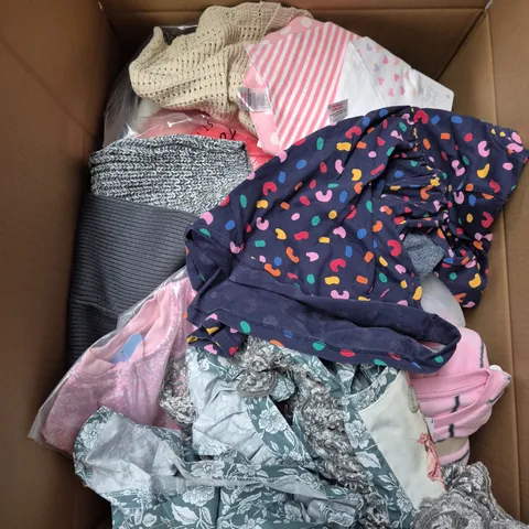 BOX OF APPROXIMATELY 20 ASSORTED KIDS CLOTHING ITEMS TO INCUDE - BAG, PYJAMAS, DRESS, ETC