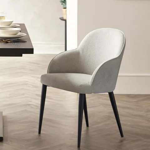 BOXED DANETTI LANI LIGHT GREY BOUCLE DINING CHAIR