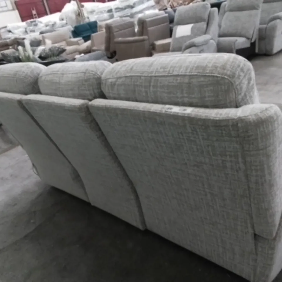 DESIGNER G PLAN MADE KINGSBURY SHORE OATMEAL FABRIC ELECTRIC RECLINING THREE SEATER SOFA