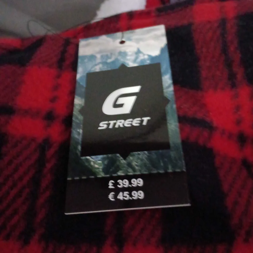 G STREET PLAID FLEECE JACKET – XL