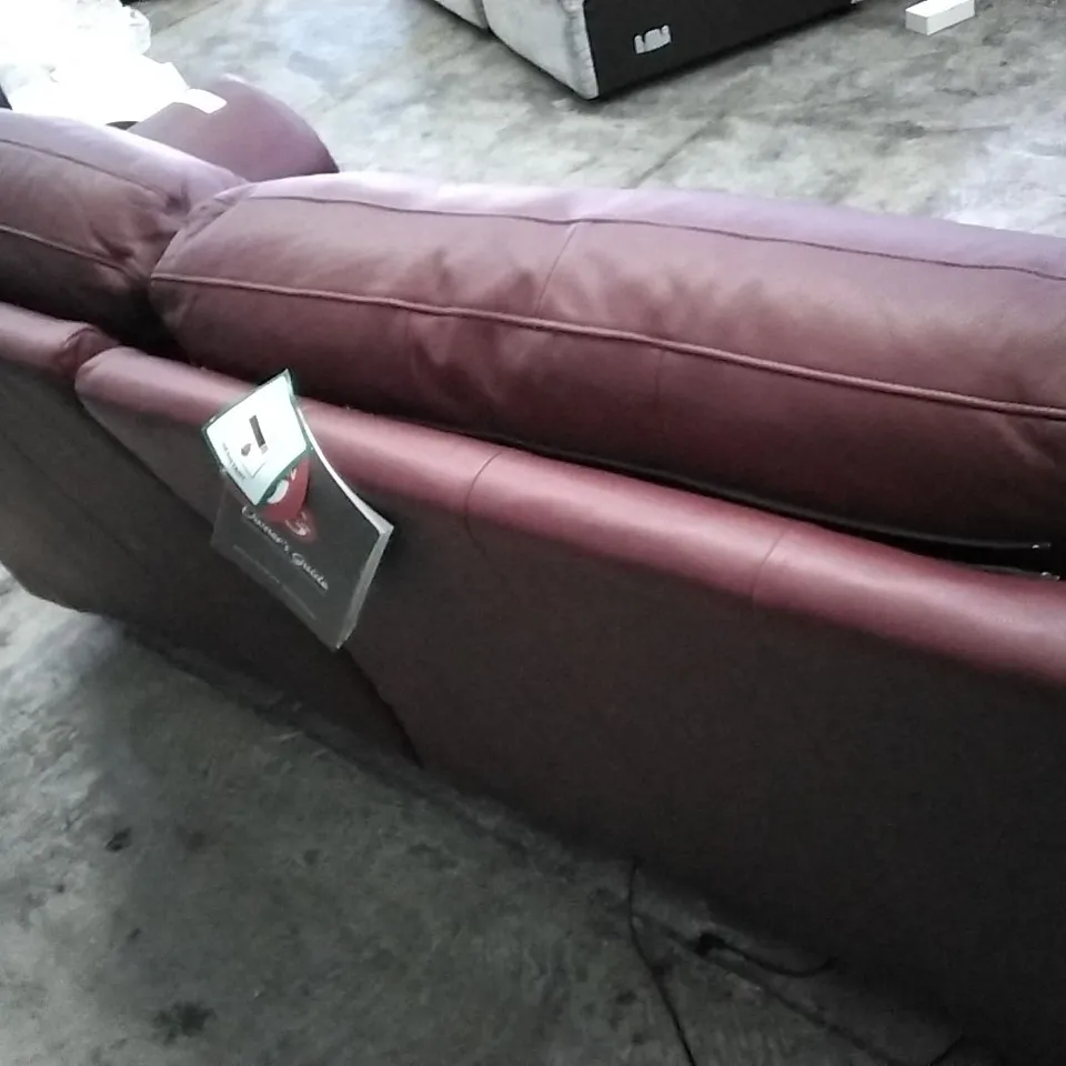 QUALITY BRITISH DESIGNED & MANUFACTURED G PLAN WASHINGTON 18 3 SEATER POWER RECLINER SOFA CAPRI CLARET LEATHER