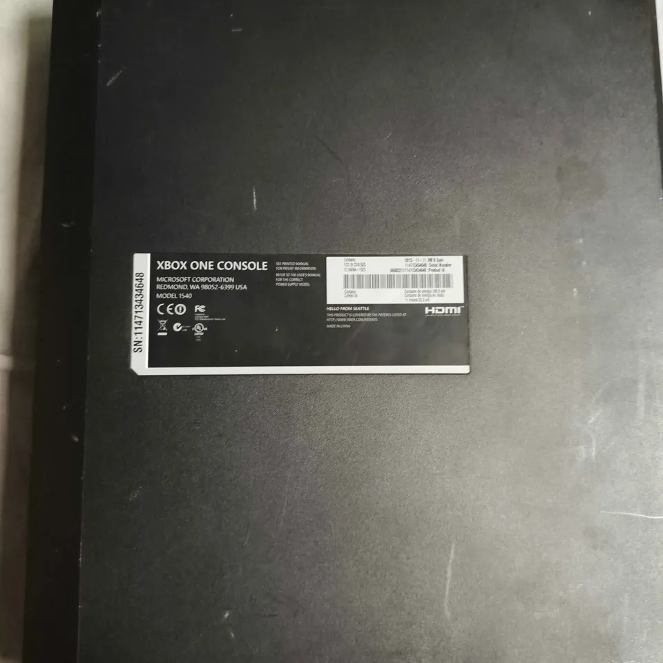 XBOX ONE CONSOLE – MODEL 1540, ORIGINAL BLACK