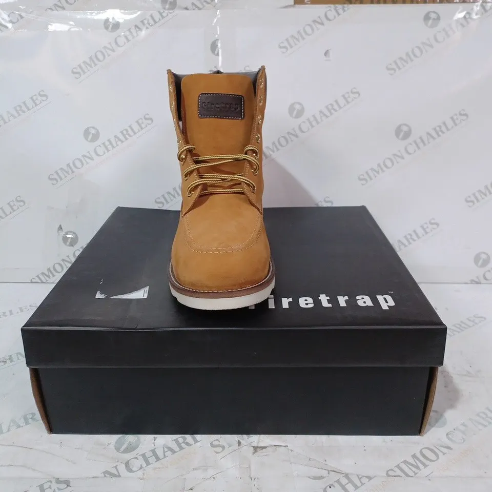 BOXED PAIR OF FIRETRAP BEDWORTH BOOTS IN TAN UK SIZE 11