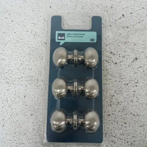 B&Q SATIN NICKEL FINISH 35MM OVAL KNOBS – SET OF 6
