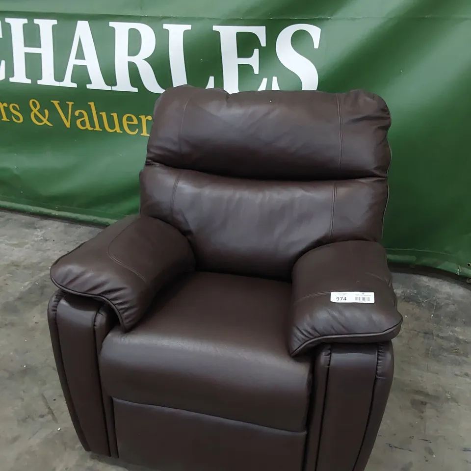 QUALITY BRITISH DESIGNER G PLAN HENLEY EASY CHAIR CAPRI CHOCOLATE LEATHER 