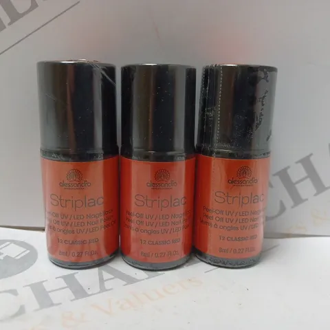 BOX OF APPROXIMATELY 50 X 8ML VIALS OF ALESSANDRO STRIPLAC NAIL POLISH IN CLASSIC RED