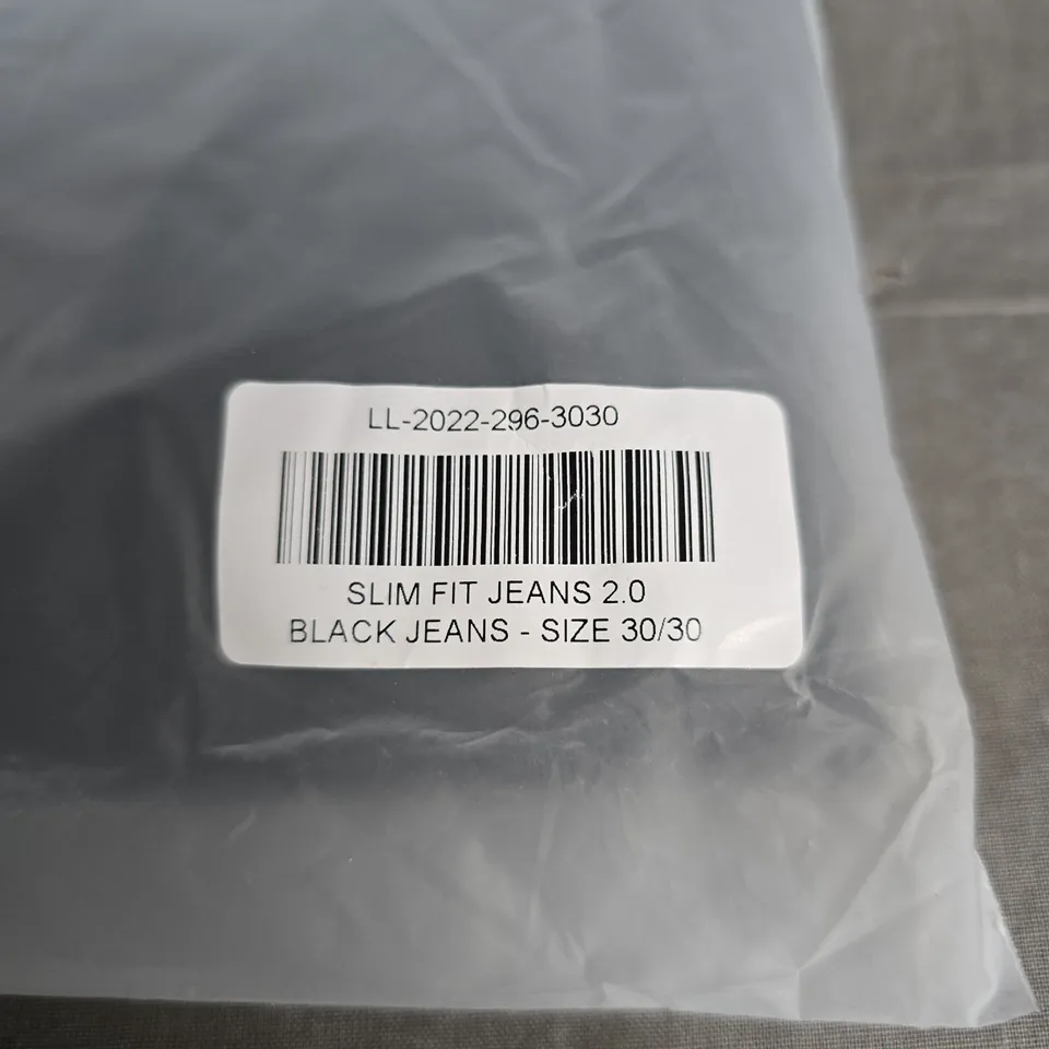 LEGEND LONDON SLIM FIT JEANS 2.0 – BLACK, SIZE 30/30