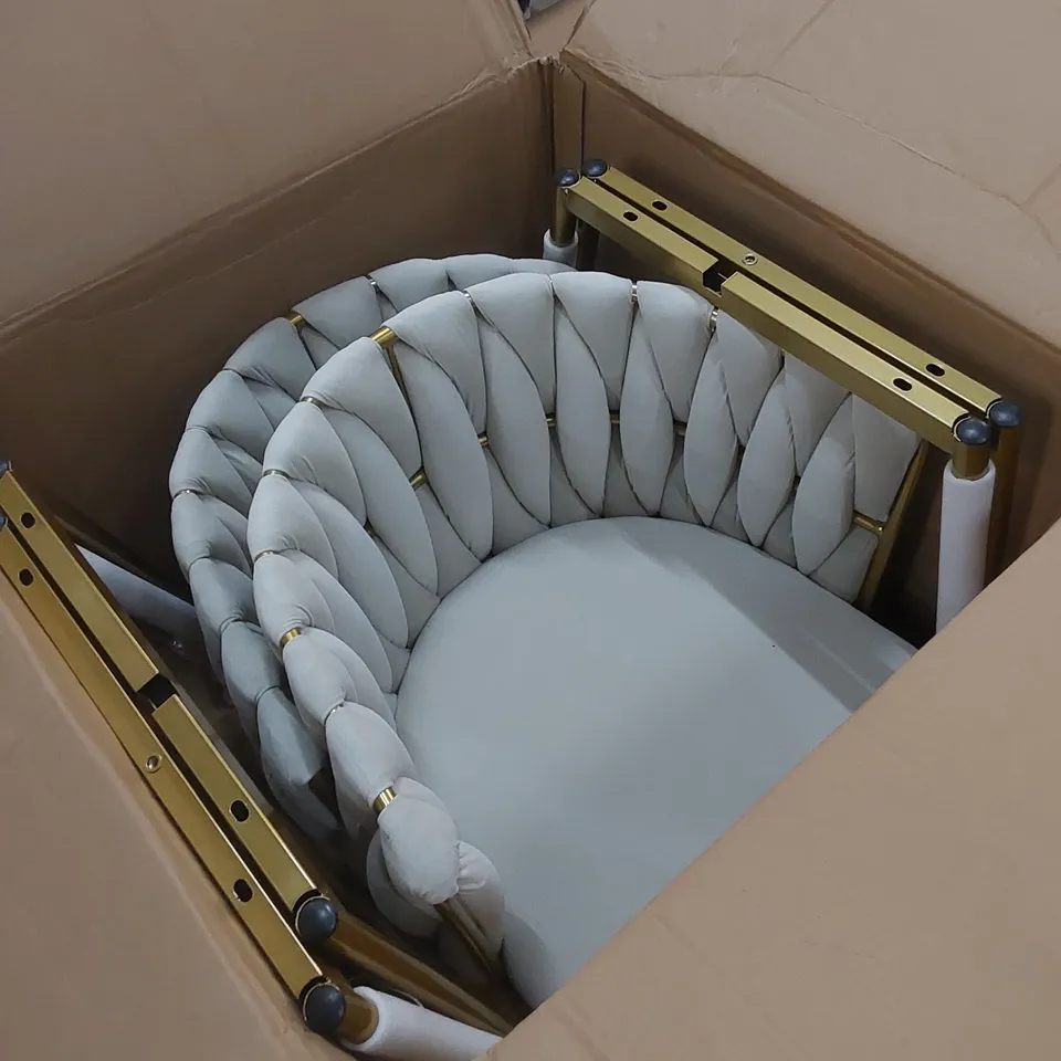 BOXED DESIGNER SET OF 2 DINING CHAIRS 