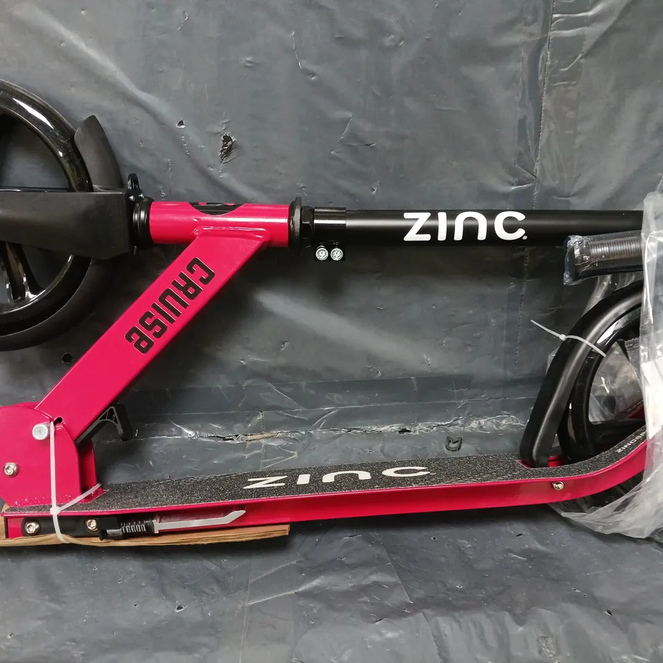 ZINC BIG WHEELED FOLDING CRUISE SCOOTER - RED RRP £69.99