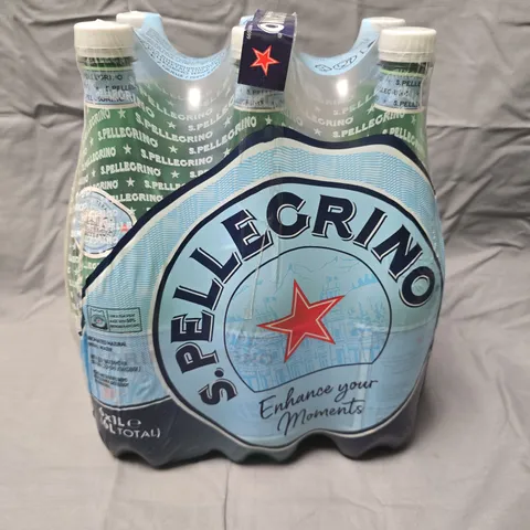 6 X S.PELLEGRINO CARBONATED NATURAL MINERAL WATERS - 6 X 1L