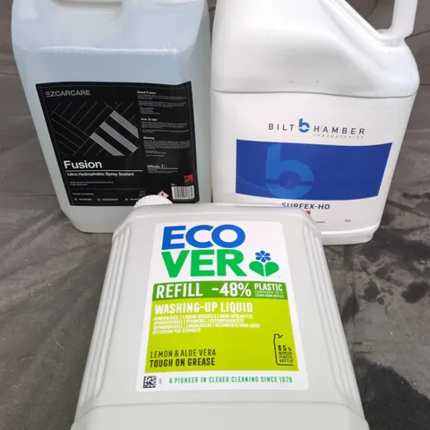 APPROXIMATELY 3 ASSORTED HOUSEHOLD LIQUID PRODUCTS TO INCLUDE SPRAY SEALANT & WASHING UP LIQUID 
