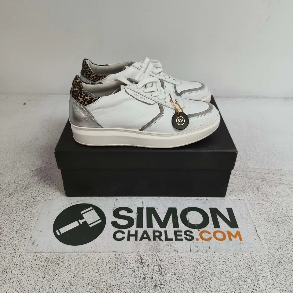 BOXED PAIR OF NV KAI TRAINERS IN WHITE - SIZE 7