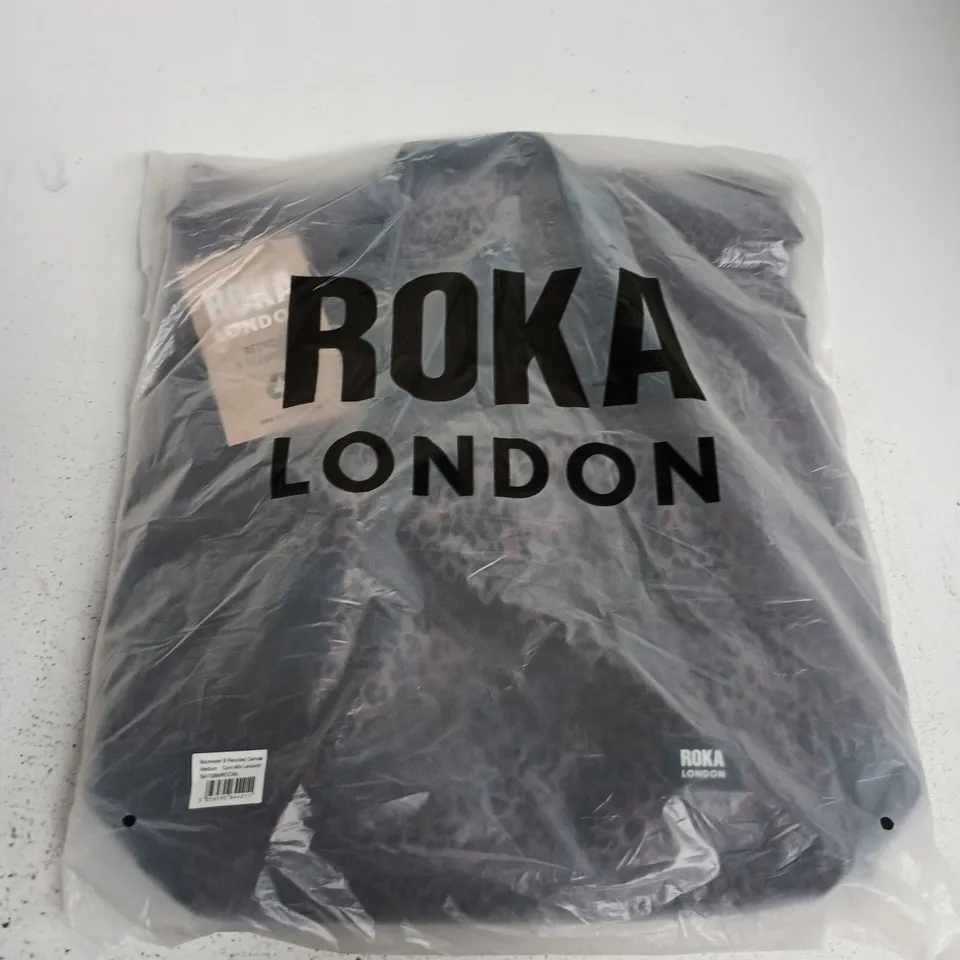 BAGGED ROKA LONDON BAYSWATER B RECYCLED CANVAS MEDIUM IN CORN MINI LEOPARD