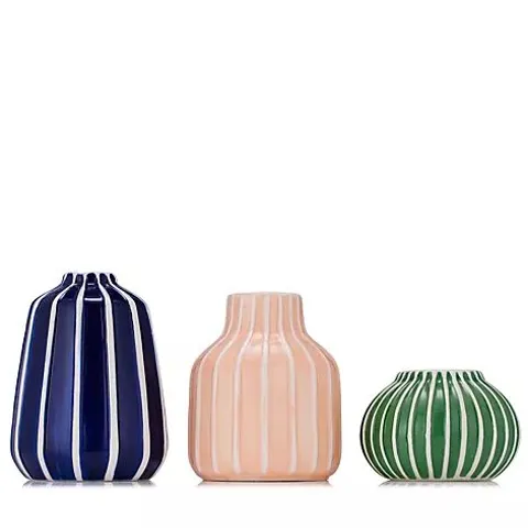 BUNDLEBERRY BY AMANDA HOLDEN SET OF 3 SCALLOP PRINT STORAGE POTS