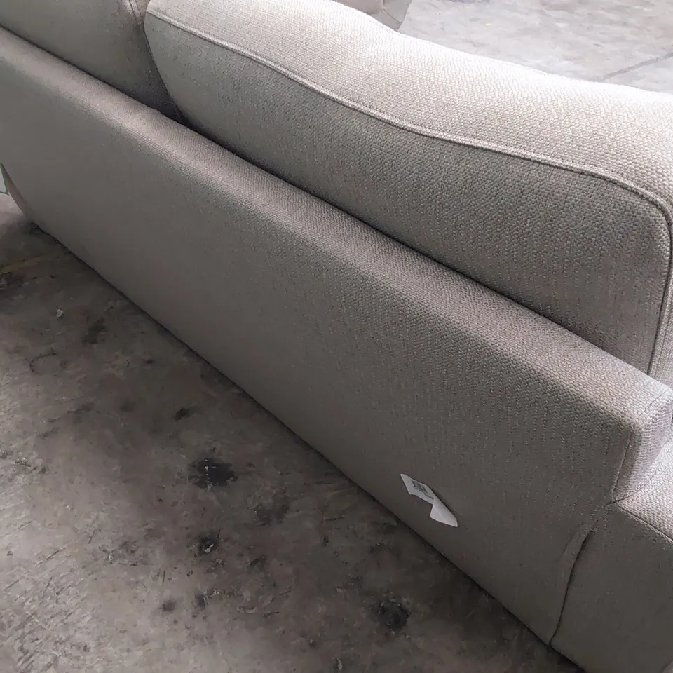 DESIGNER THREE SEATER SOFA LIGHT GREY FABRIC 