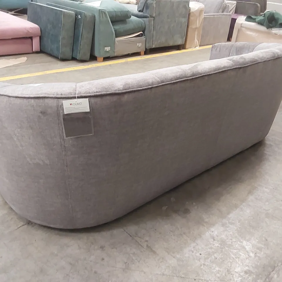 QUALITY DESIGNER BRIDGITTE 3 SEATER UPHOLSTERED SOFA - GREY