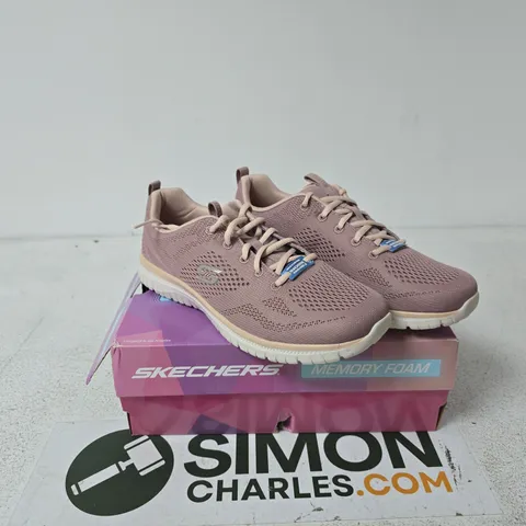 SKECHERS MEMORY FOAM SNEAKERS – PINK/MAUVE, WOMEN'S UK 7 BOXED