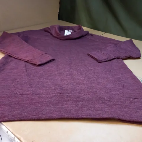 NEXT BURGUNDY MARL LOUNGE WEAR TOP - SIZE 18