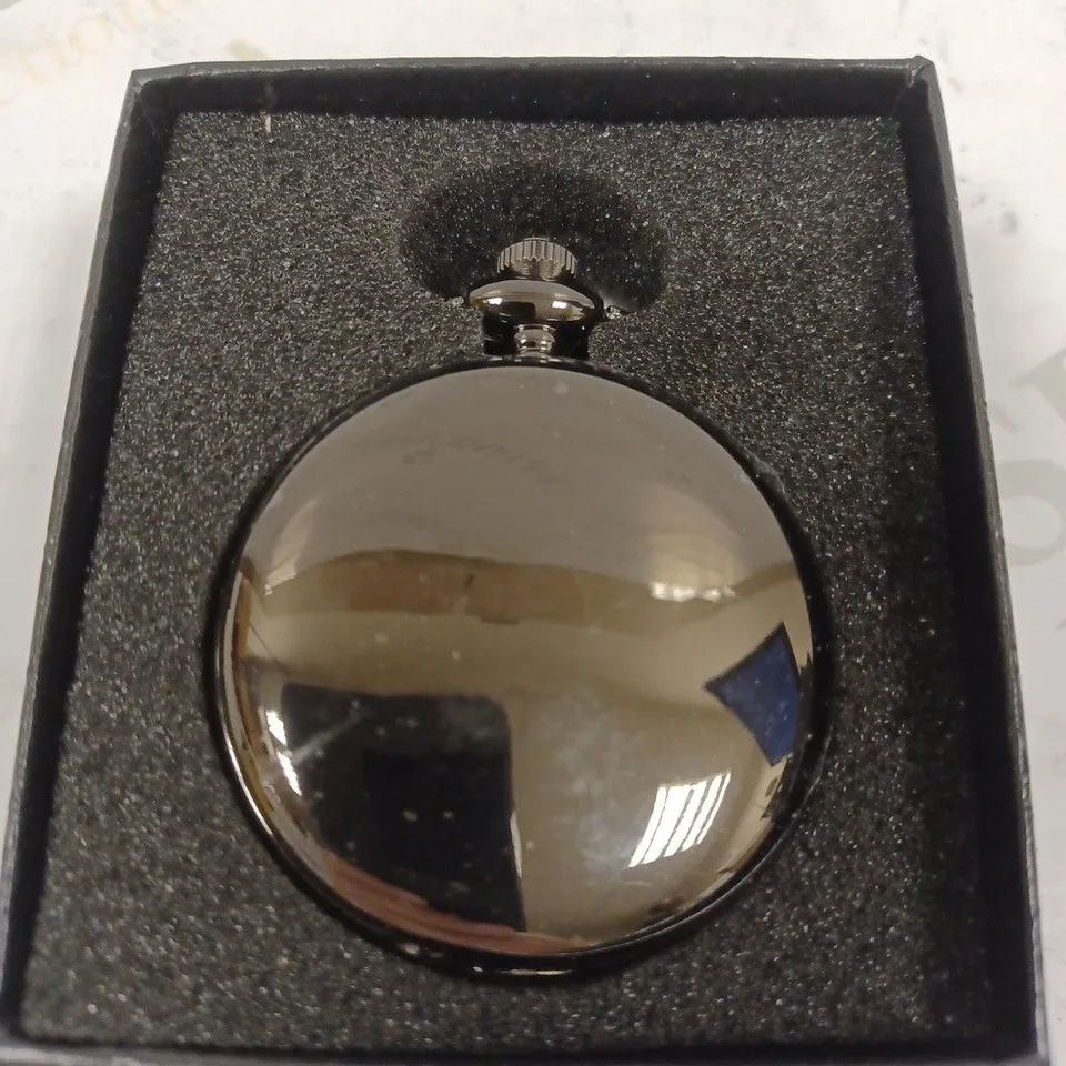 EDISON BLACK COLOUR POCKET WATCH WITH CHAIN