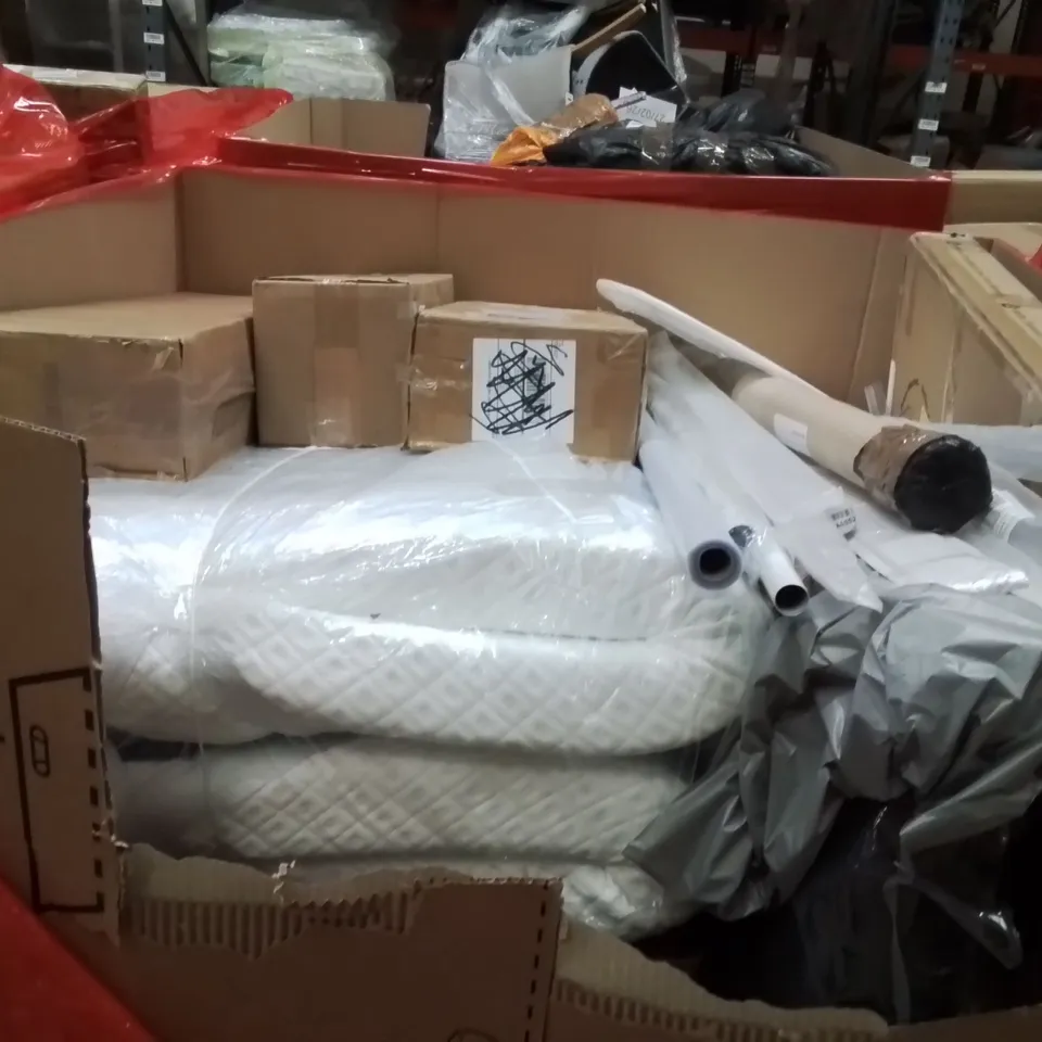PALLET OF ASSORTED HOUSEHOLD GOODS AND PRODUCTS TO INCLUDE;TOILET SEAT,AIR FRYER,SAW