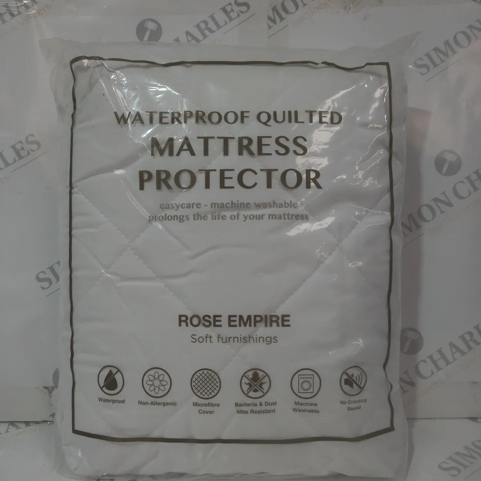 ROSE EMPIRE WATERPROOF QUILTED MATTRESS PROTECTOR - DOUBLE SIZE